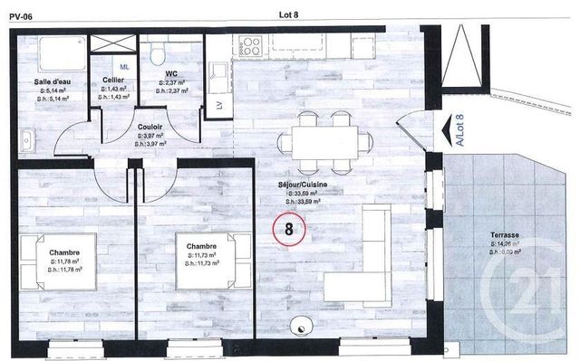 Appartement F4 à vendre - 3 pièces - 70.0 m2 - LE RUSSEY - 25 - FRANCHE-COMTE - Century 21 L'Immobilier Nouveau